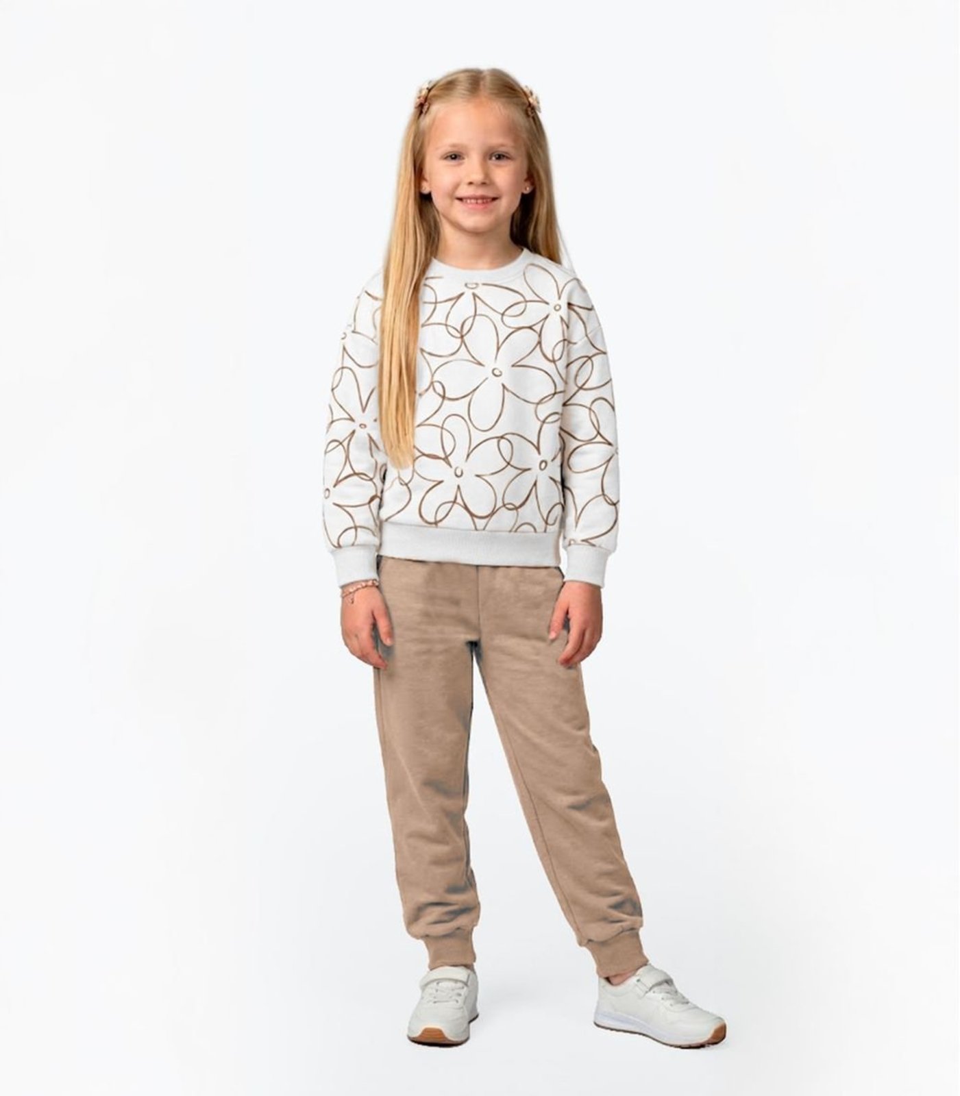 Infantil - Conjunto Blusão Com Calça Menina Rovi Bege