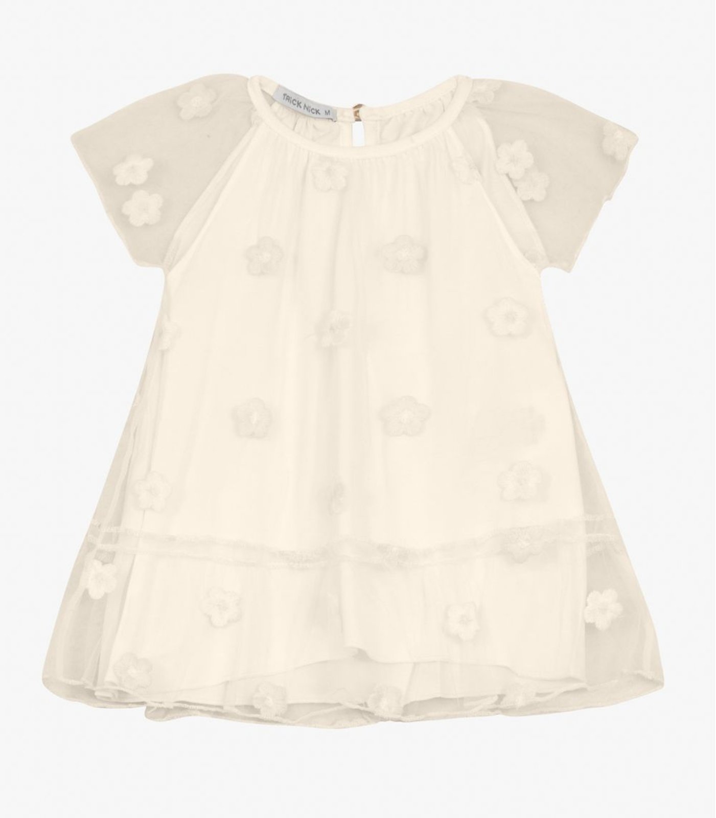 Infantil - Vestido Com Babados Trick Nick Bege