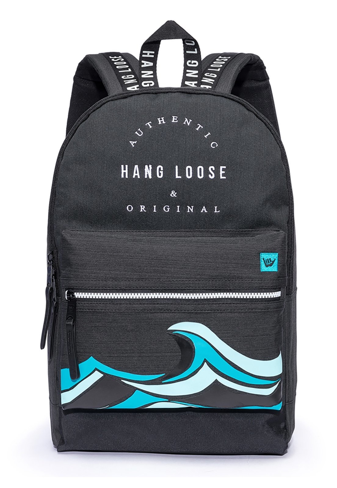 Mochila Hang Loose Kekoa Preto Estampa Onda Preto