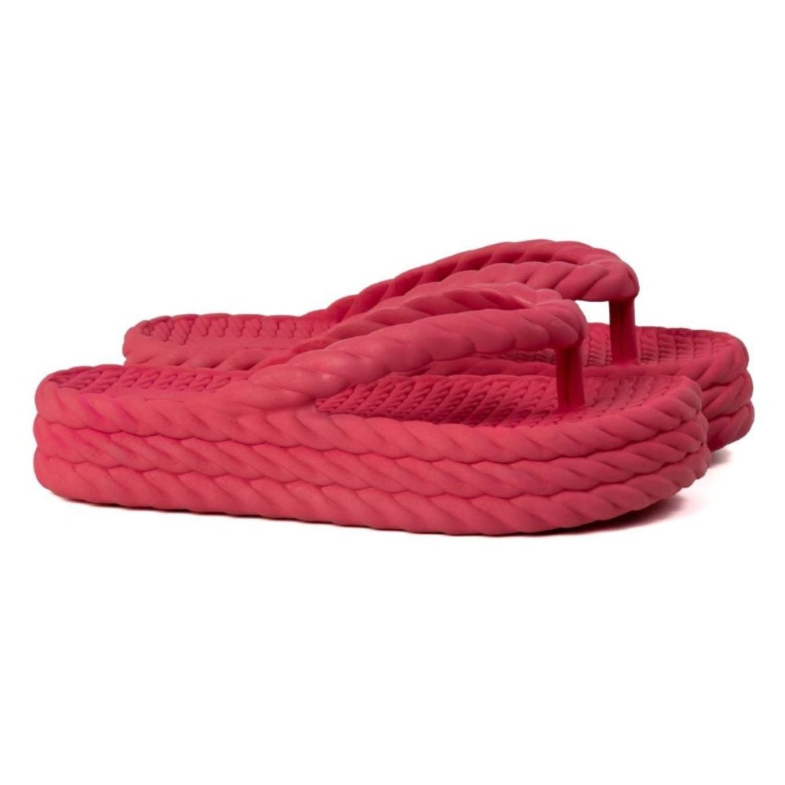 Chinelo Feminino Plataforma Veritimo Casual Papete Flat De Dedo Corda Moda Verão Rosa