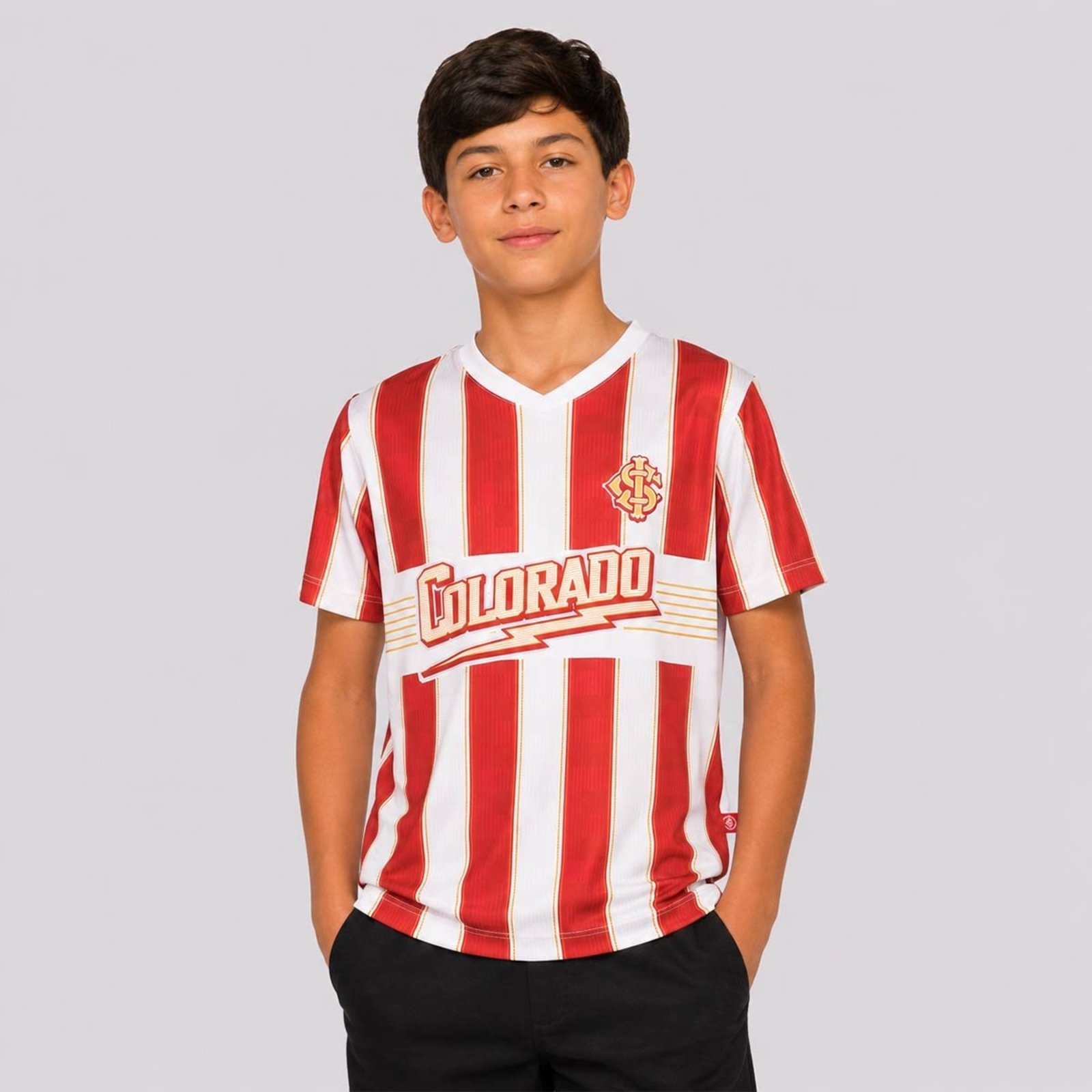 Camisa Internacional Colorado Esportiva Juvenil Vermelha e Branca