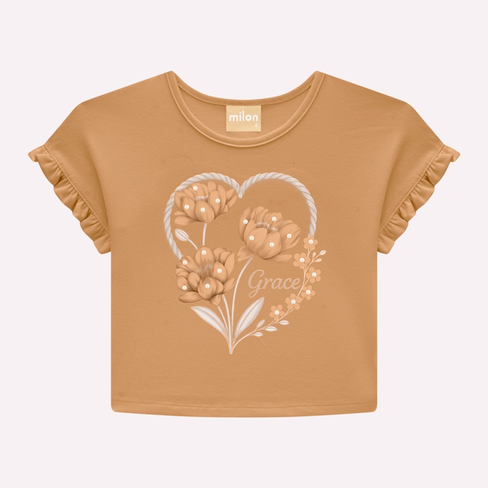 Vista 3 Infantil - Conjunto Menina em Cotton Milon marrom Milon marrom