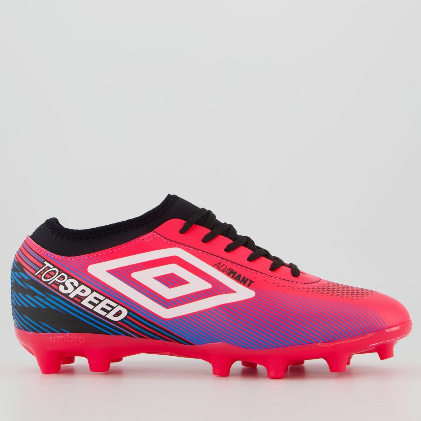 Chuteira Umbro Top Speed League Campo Rosa e Branca