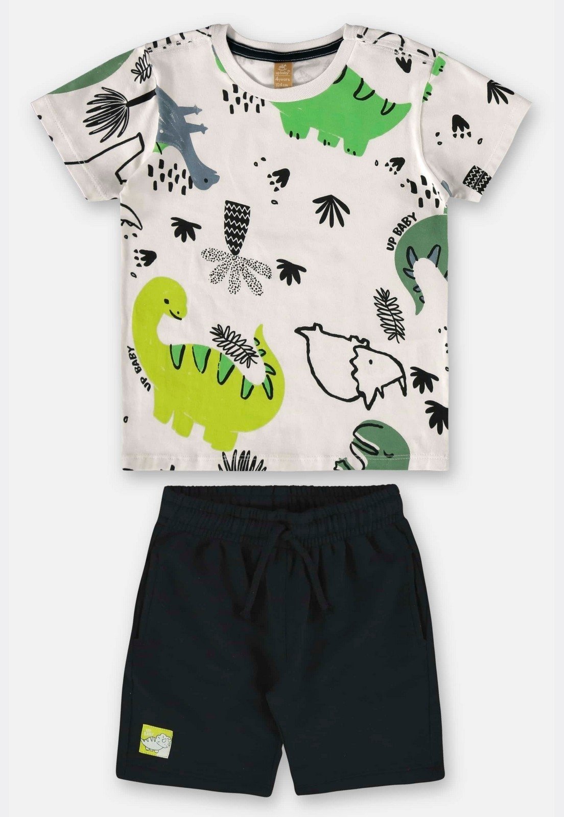 Vista 3 Infantil - Conjunto para Menino com Camiseta e Bermuda Up Baby branco Up Baby branco
