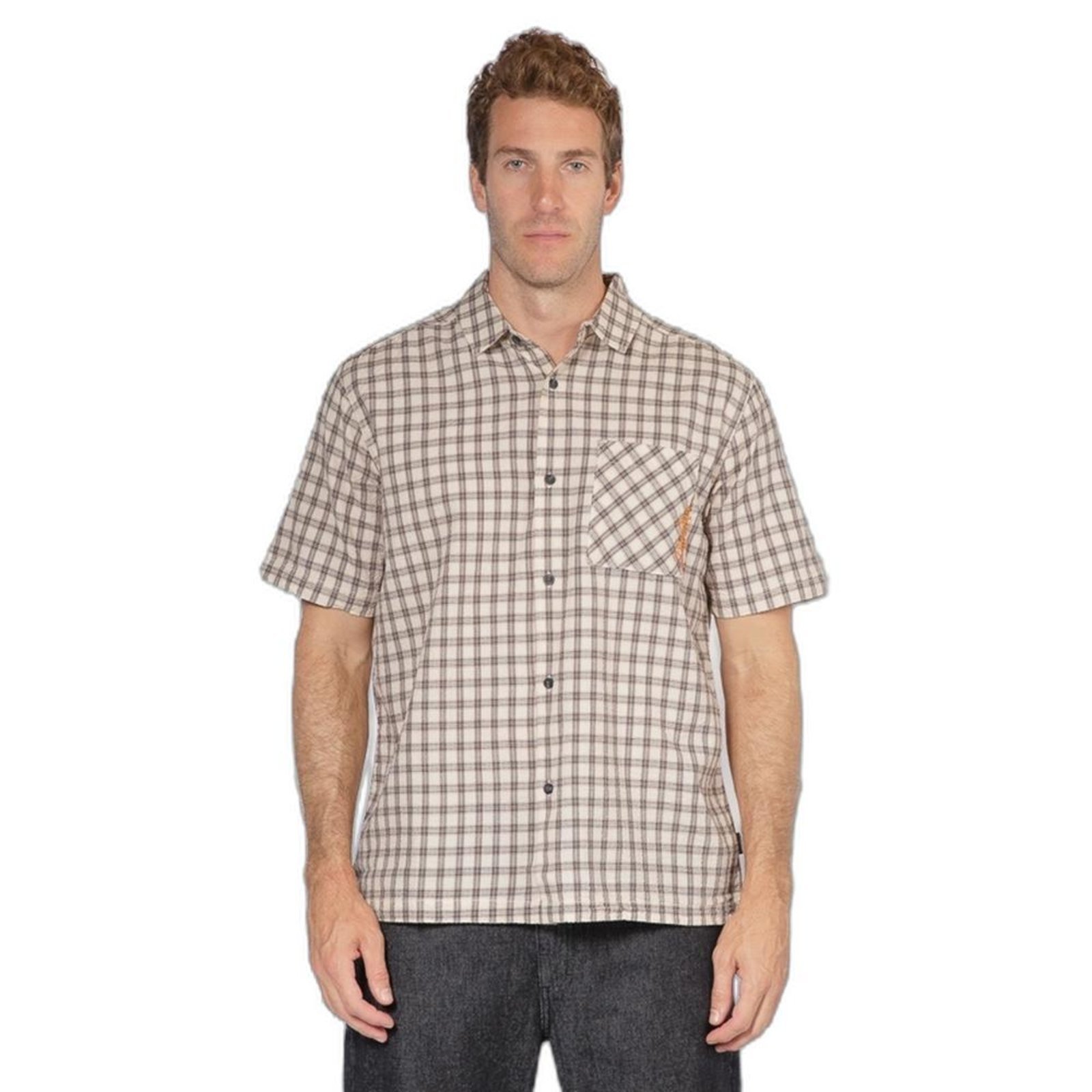 CAMISA RC MEDINA SCRIPT S/S SHIRT – CEMENT – GG