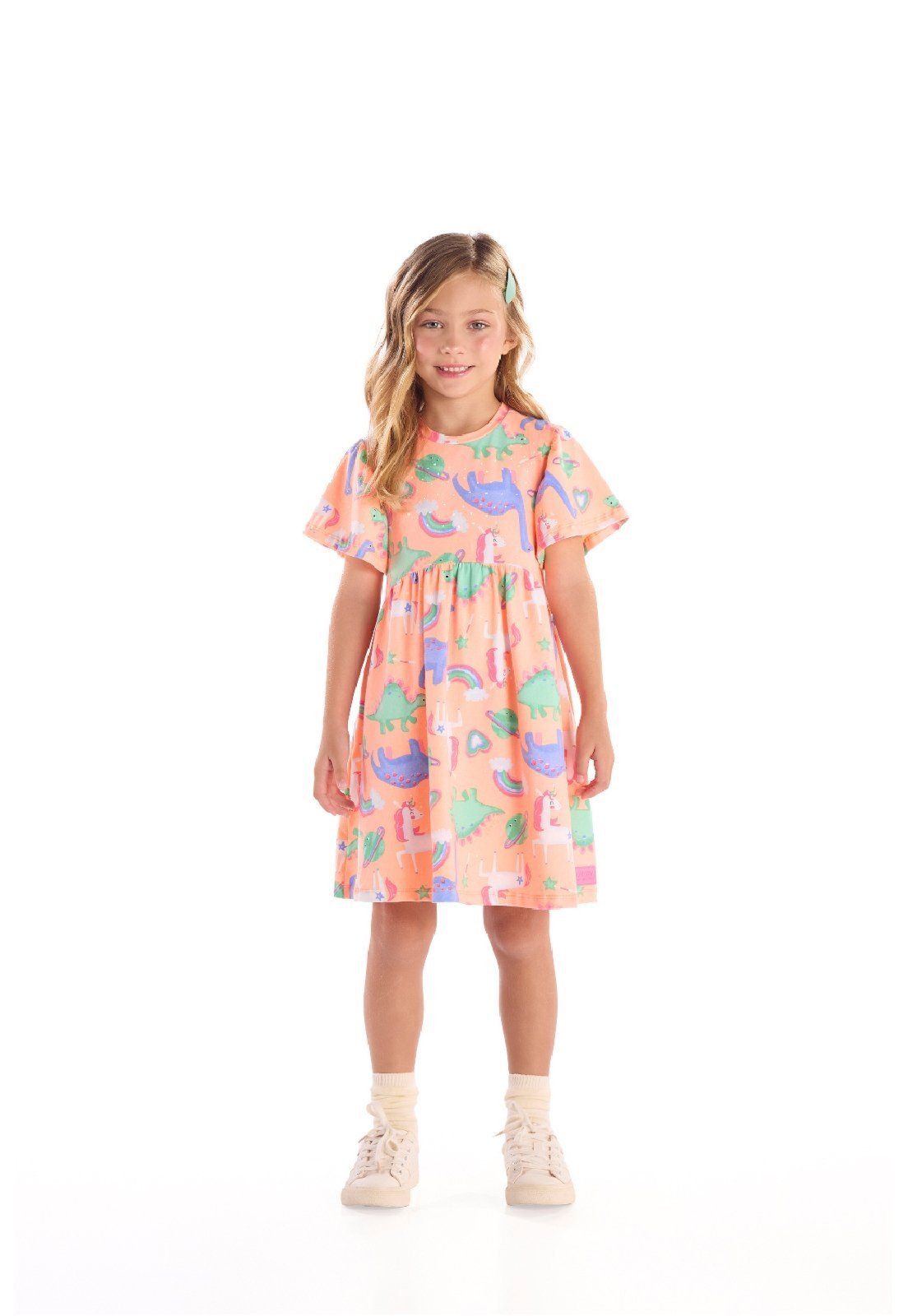 Infantil - Vestido em Cotton Quimby Laranja