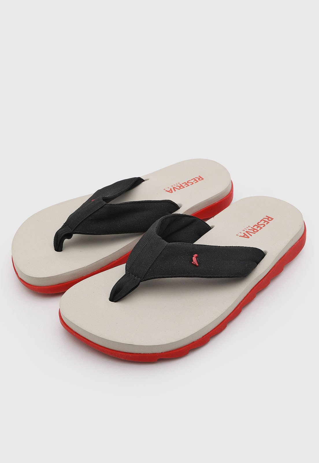 Chinelo Masculino Reserva Tiras Logo Preto