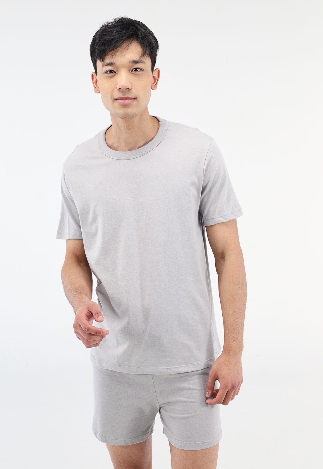 Conjunto de Pijama Hering Curto Liso Cinza