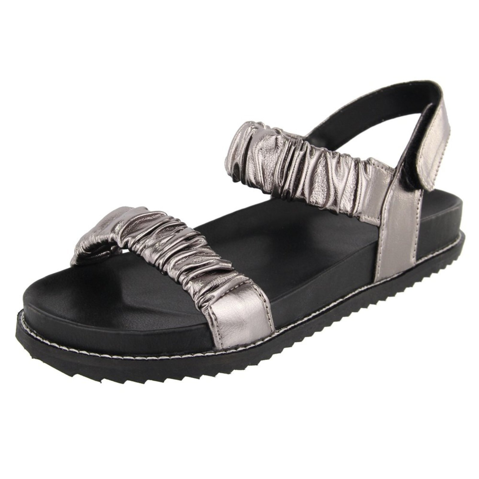 Papete Rasteira Sandalia Flat Prata Velho Tellini Store
