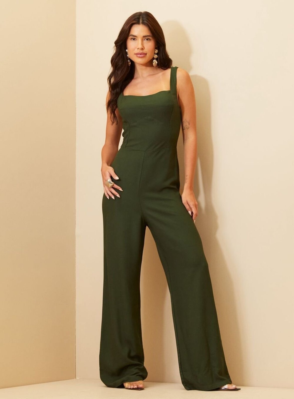 Macacão Feminino com Pernas Amplas Triton Verde Jamaica