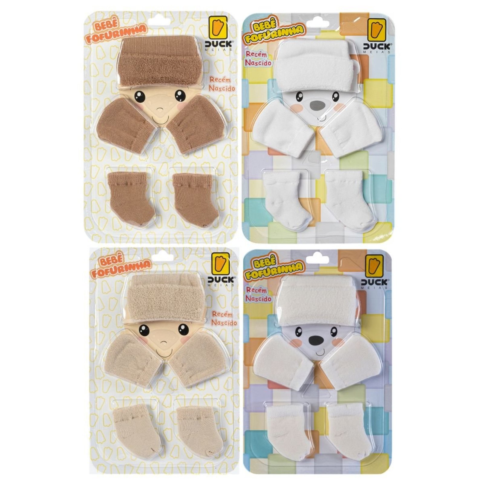 Infantil - Kit 4 conjunto enxoval toca luva e meia recém nascido , conjunto fofo, ideal para usar em qualquer momento