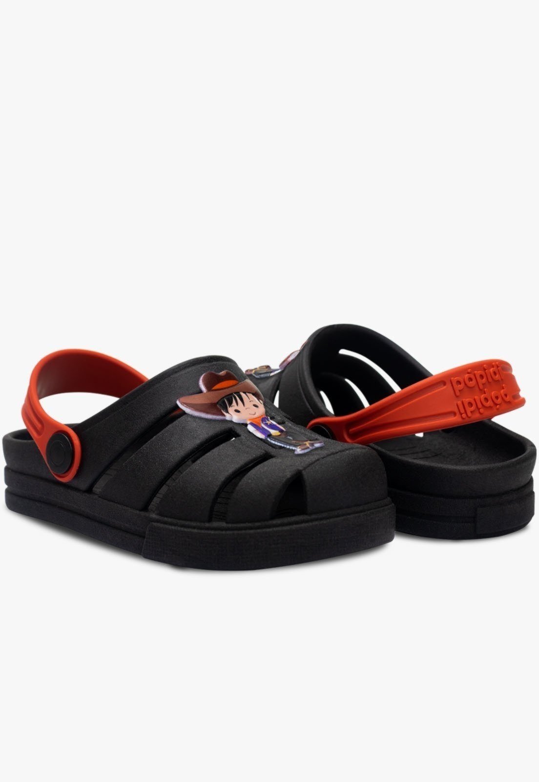 Vista 3 Infantil - Sandalia Babuche Masculino Pópidi Chinelo Cowboy preto Pópidí preto