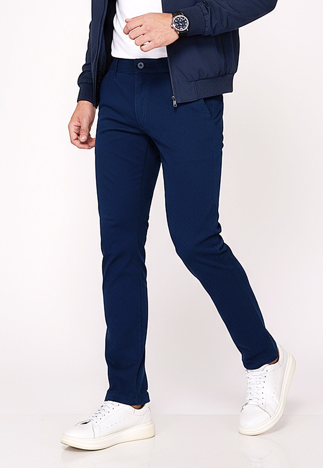 Calça Sarja Slim Fit Masculina Elastano Conforto Estilo e Versatilidade Azul