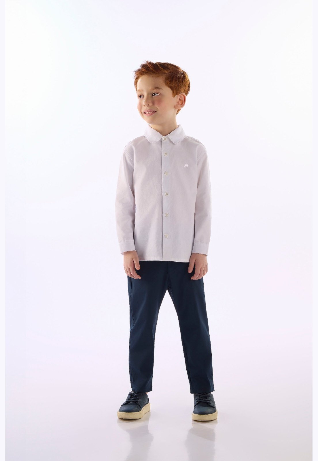 Infantil - Camisa Clássica Em Algodão Up Baby Branco