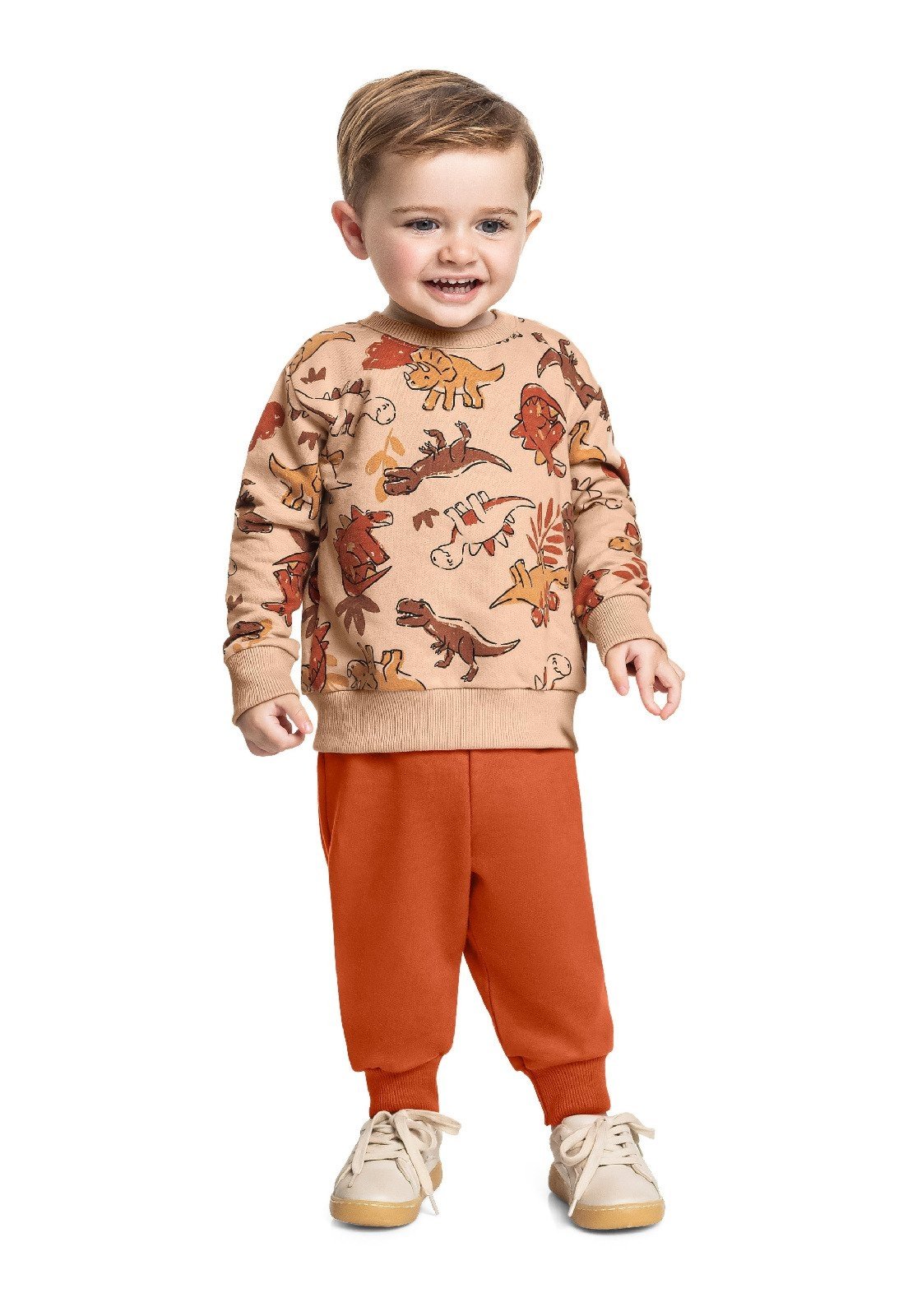 Infantil - Conjunto Blusão Dinos e Calça Bee Loop Azul