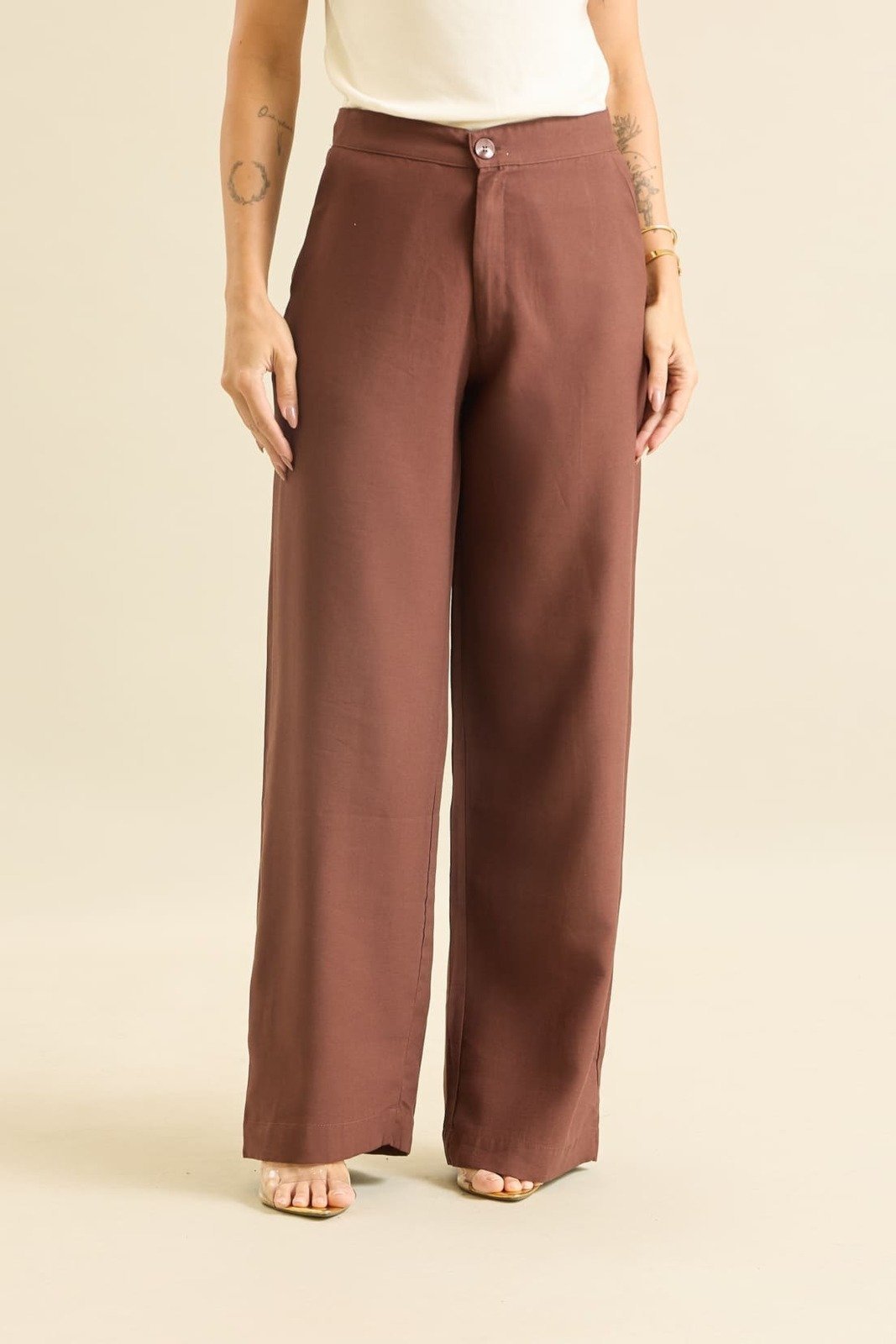 Calça Pantalona Feminina em Viscose Lemier Collection