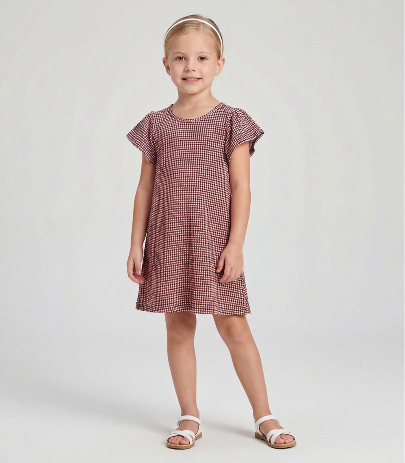 Vista 3 Infantil - Vestido Feminino Estampado Select vermelho Select vermelho