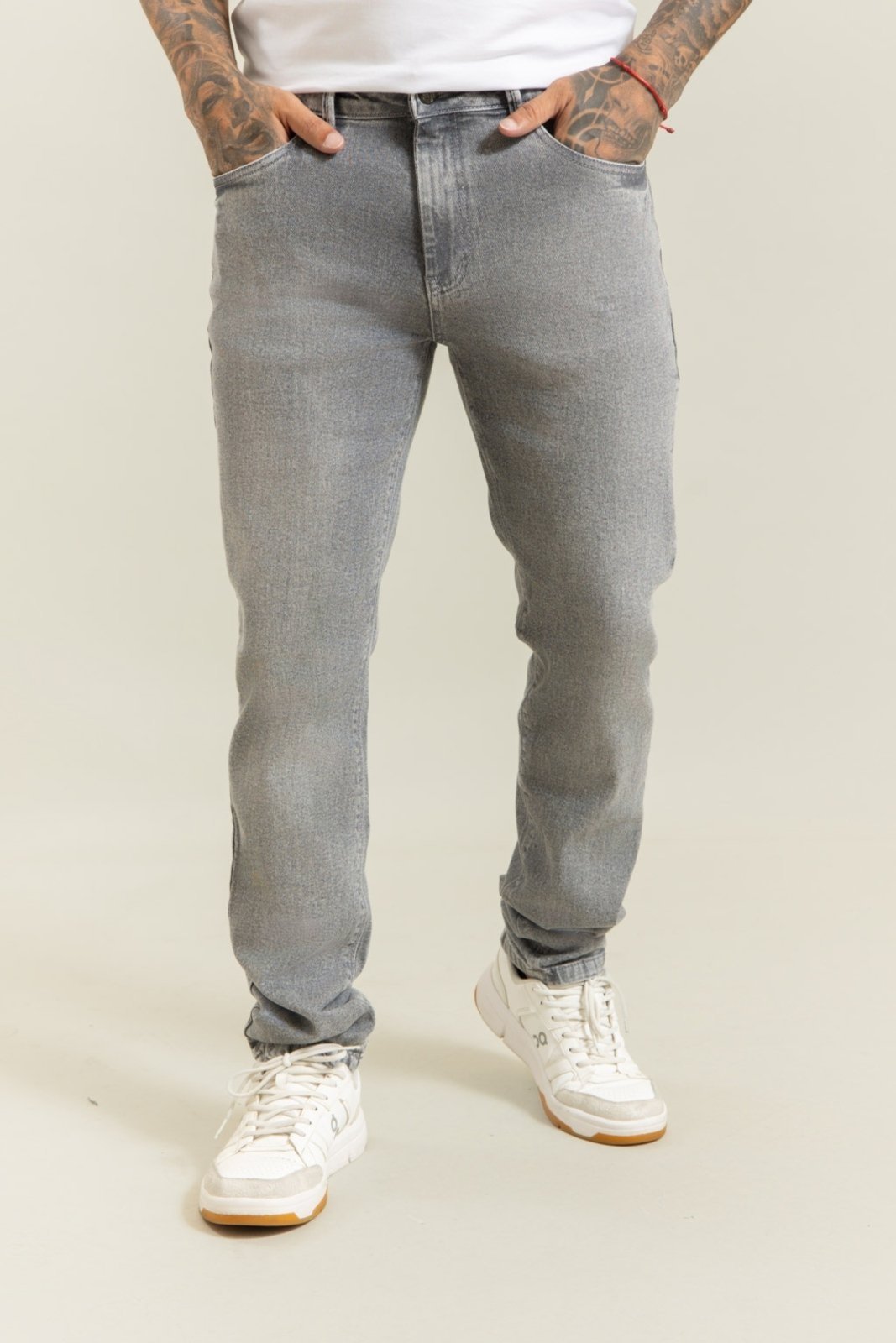 Calça Jeans Slim Cinza Masculina com Elastano Dialogo