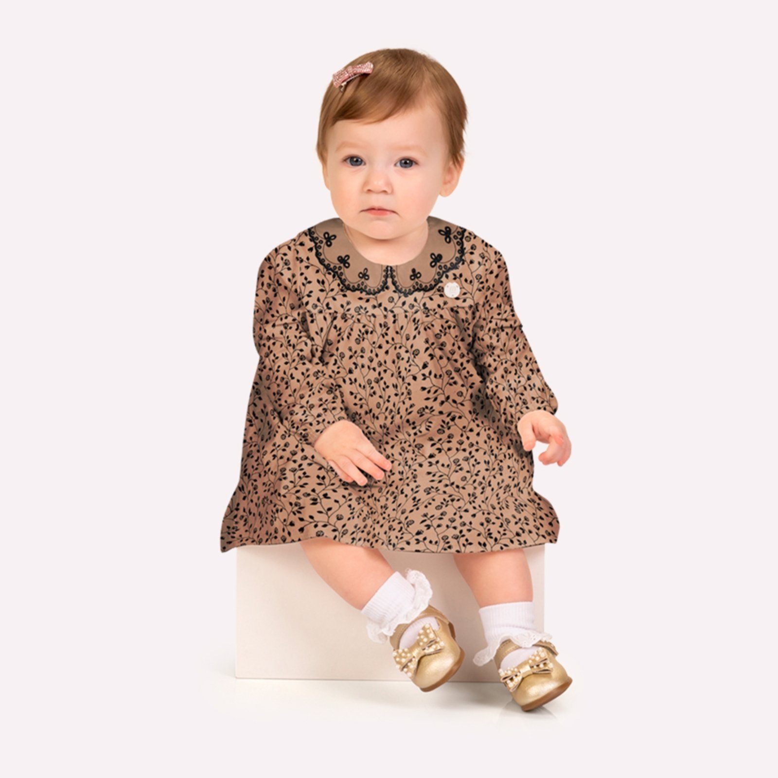 Infantil - Vestido com Calcinha Menina Flores Milon