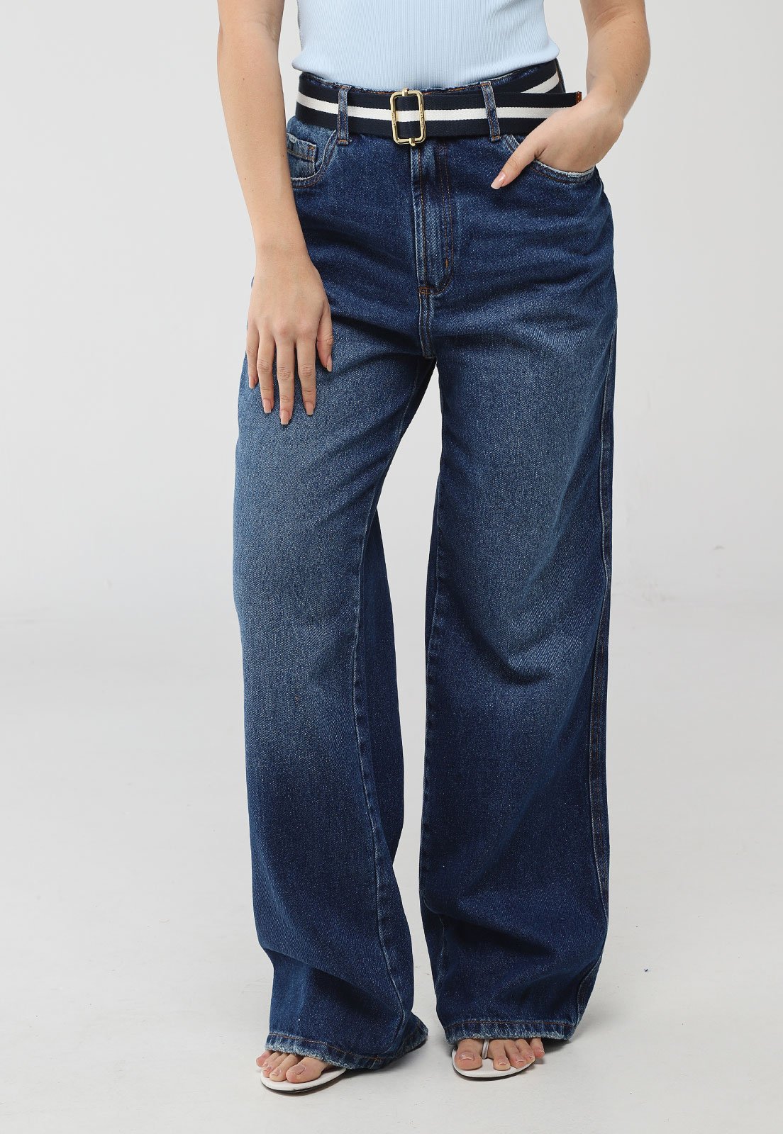 Calça Jeans Feminina My Favorite Full Length Super High Azul Escura