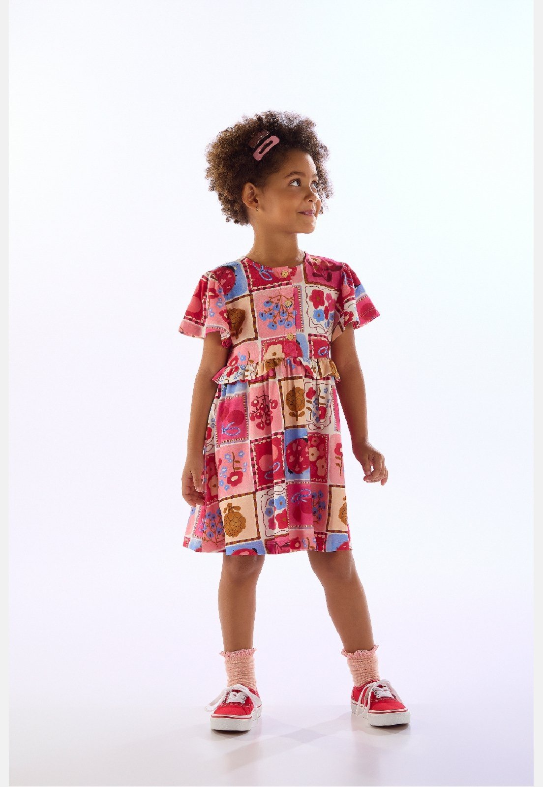 Infantil - Vestido Dona Joana Três e Já Estampado
