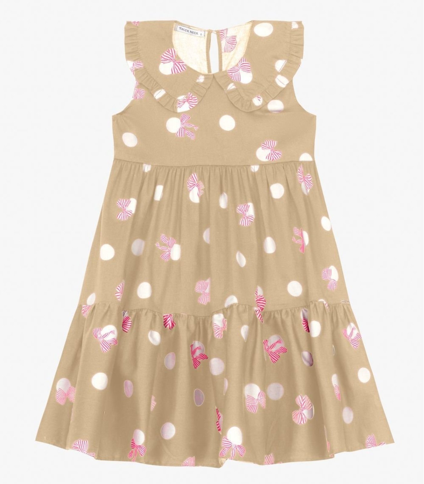 Infantil – Vestido em Popeline Trick Nick Bege