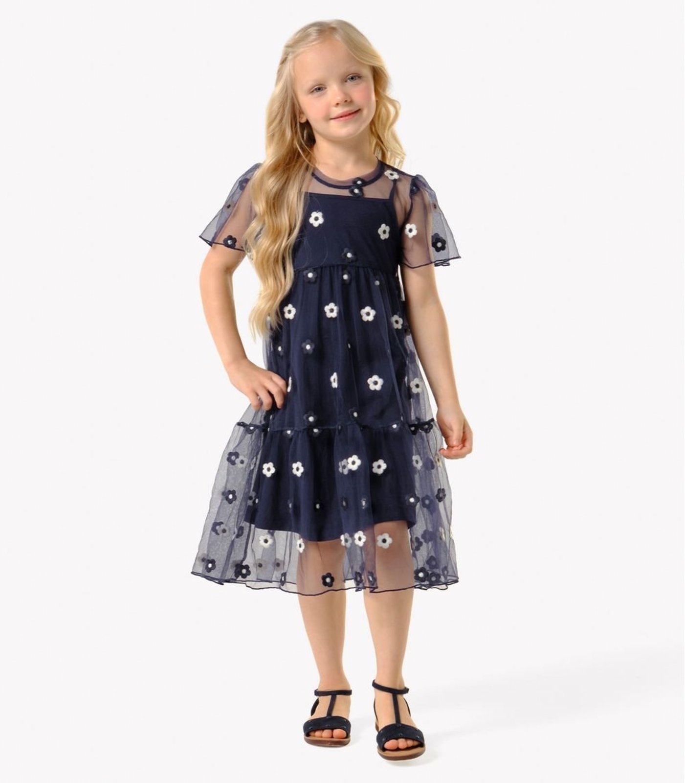Infantil - Vestido Com Sobreposição Trick Nick Azul