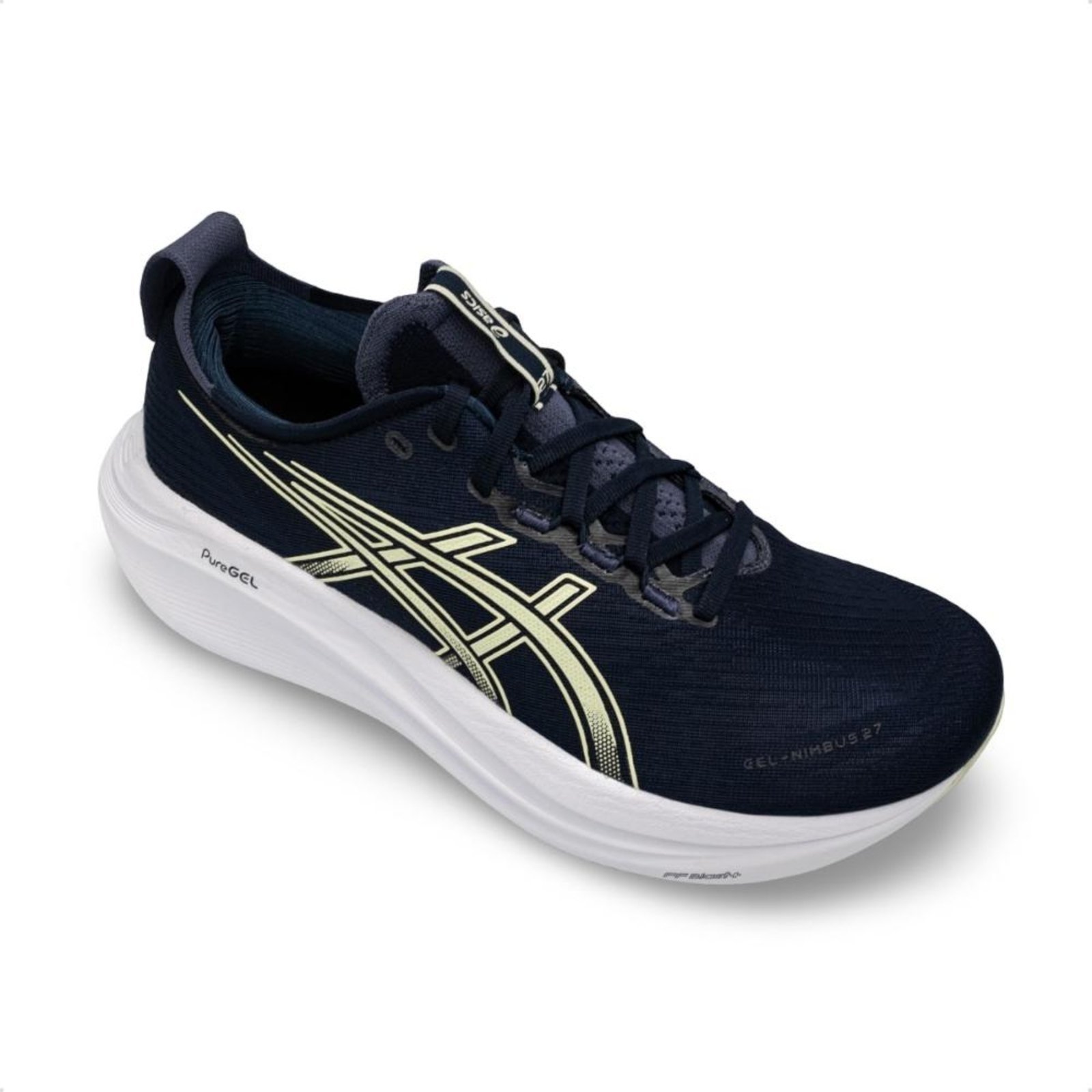 Vista 3 Tênis Asics Masculino Gel-Nimbus 27 Corrida azul marinho ASICS azul marinho