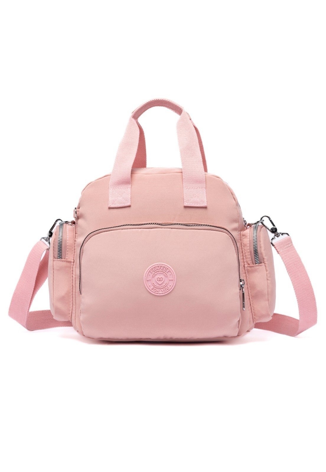 Mochila Bolsa Feminina Transversal Espaçosa Trabalho USB Reforçada