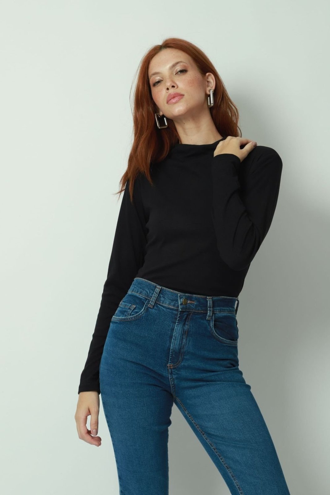 Blusa Manga Longa Preto M Gazzy