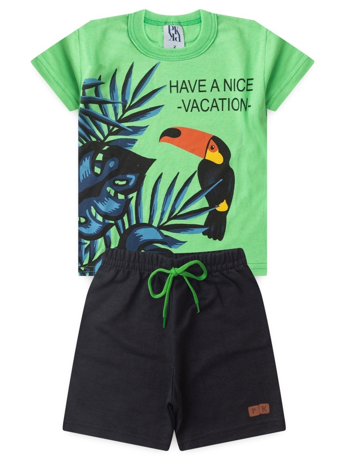 Vista 2 Infantil - Conjunto Platinum Vacation PLATINUM KIDS verde PLATINUM KIDS verde