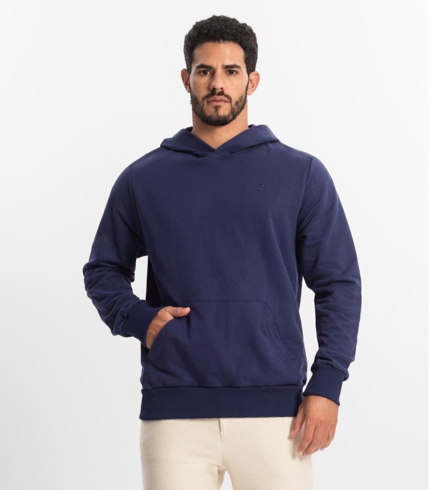 Moletom Masculino Com Capuz Básico Diametro Azul