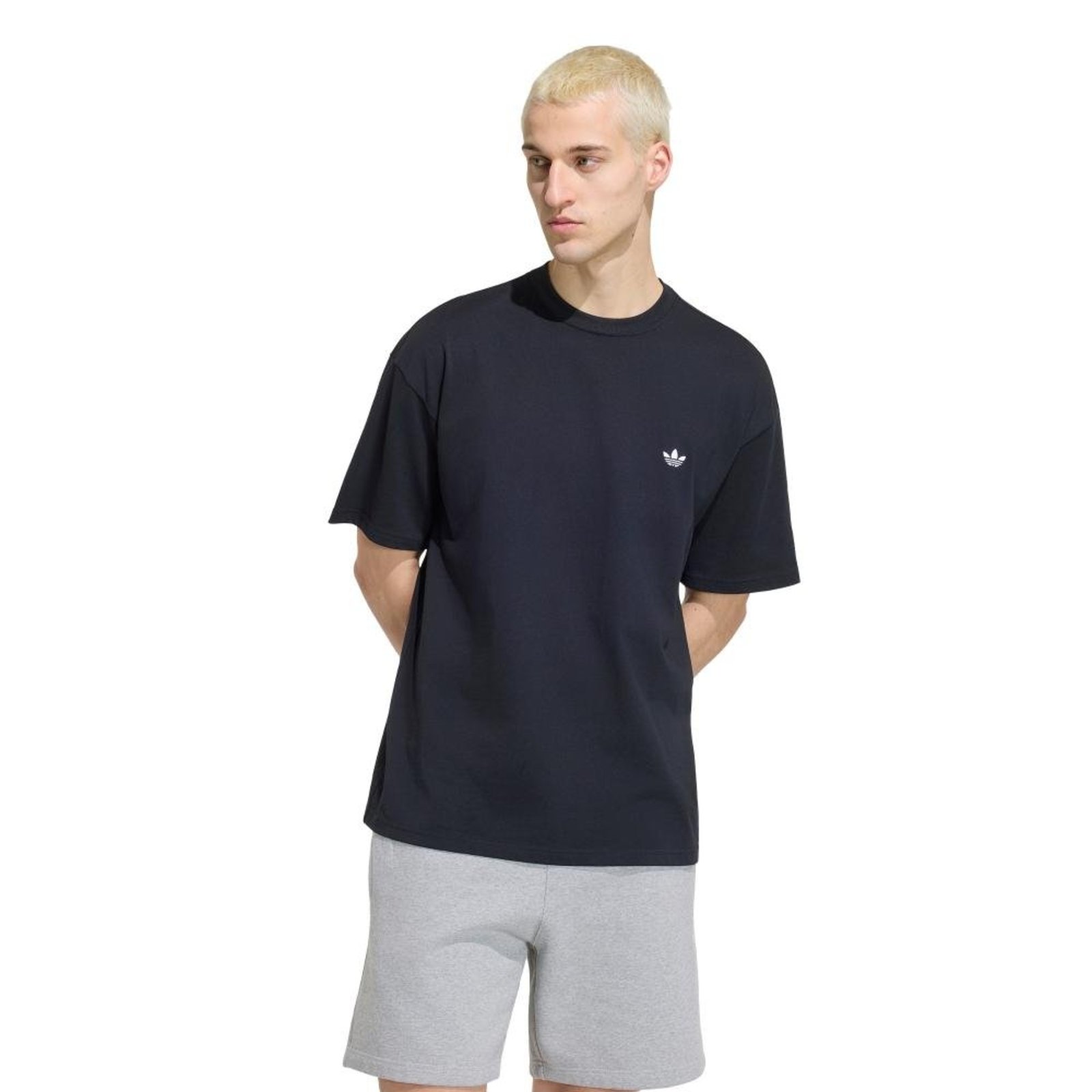 CAMISETA OMBROS CAÍDOS DE MODELAGEM FOLGADA TREFOIL ESSENTIALS adidas Originals Preto