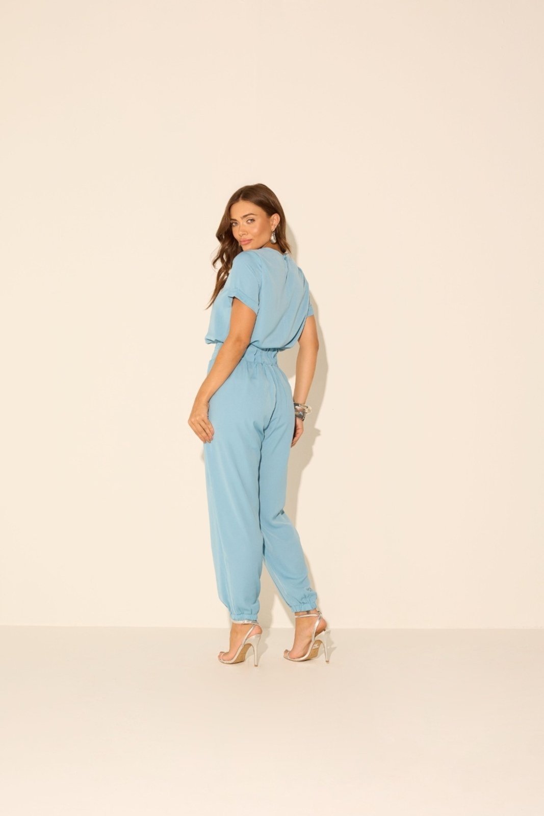 Vista 3 Blusa Vanibele Manga Curta azul Vanibele azul