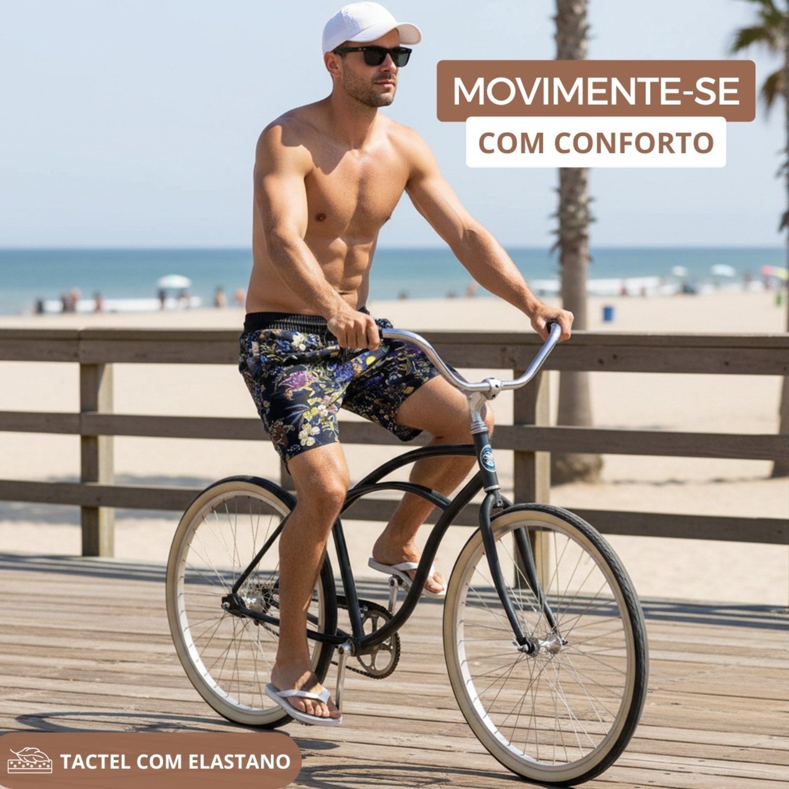 Vista 2 Bermuda Masculina Tactel Elastano KS Short Academia Praia Bolso Lateral cinza/grafite KS cinza/grafite