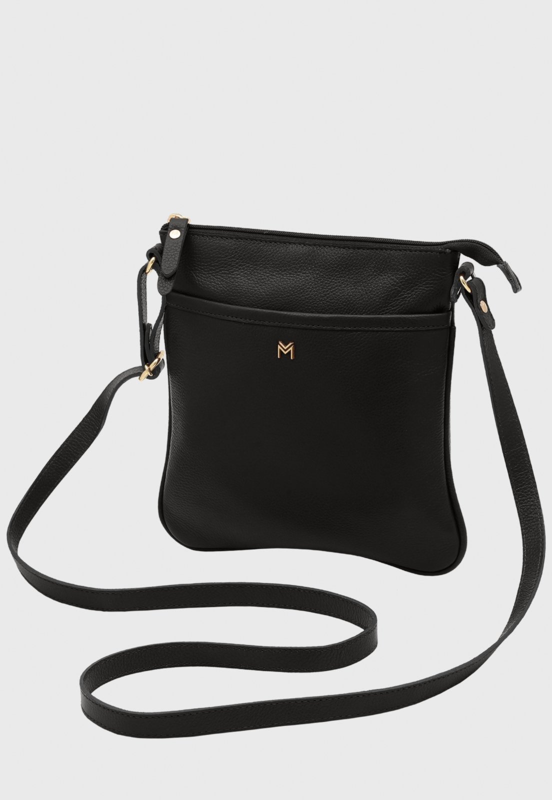 Bolsa Transversal Couro Mariart Cupuaçu Preta