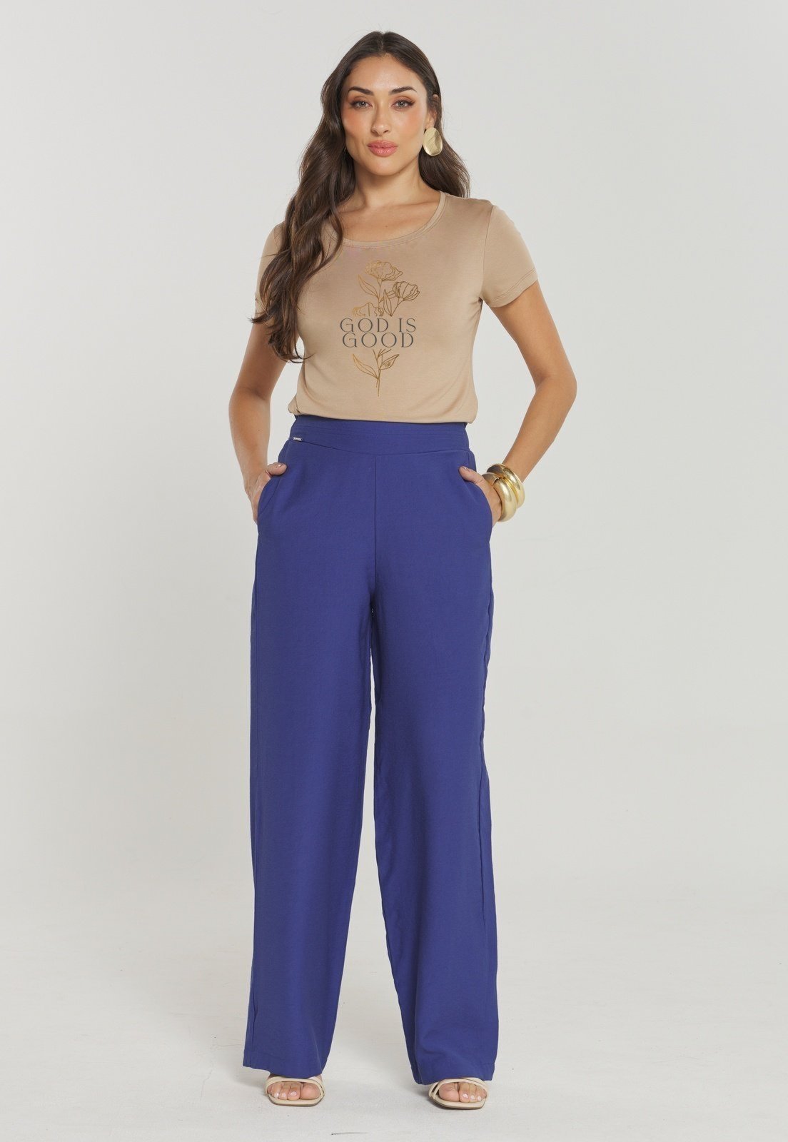 T-shirt Rudély Flor Bege