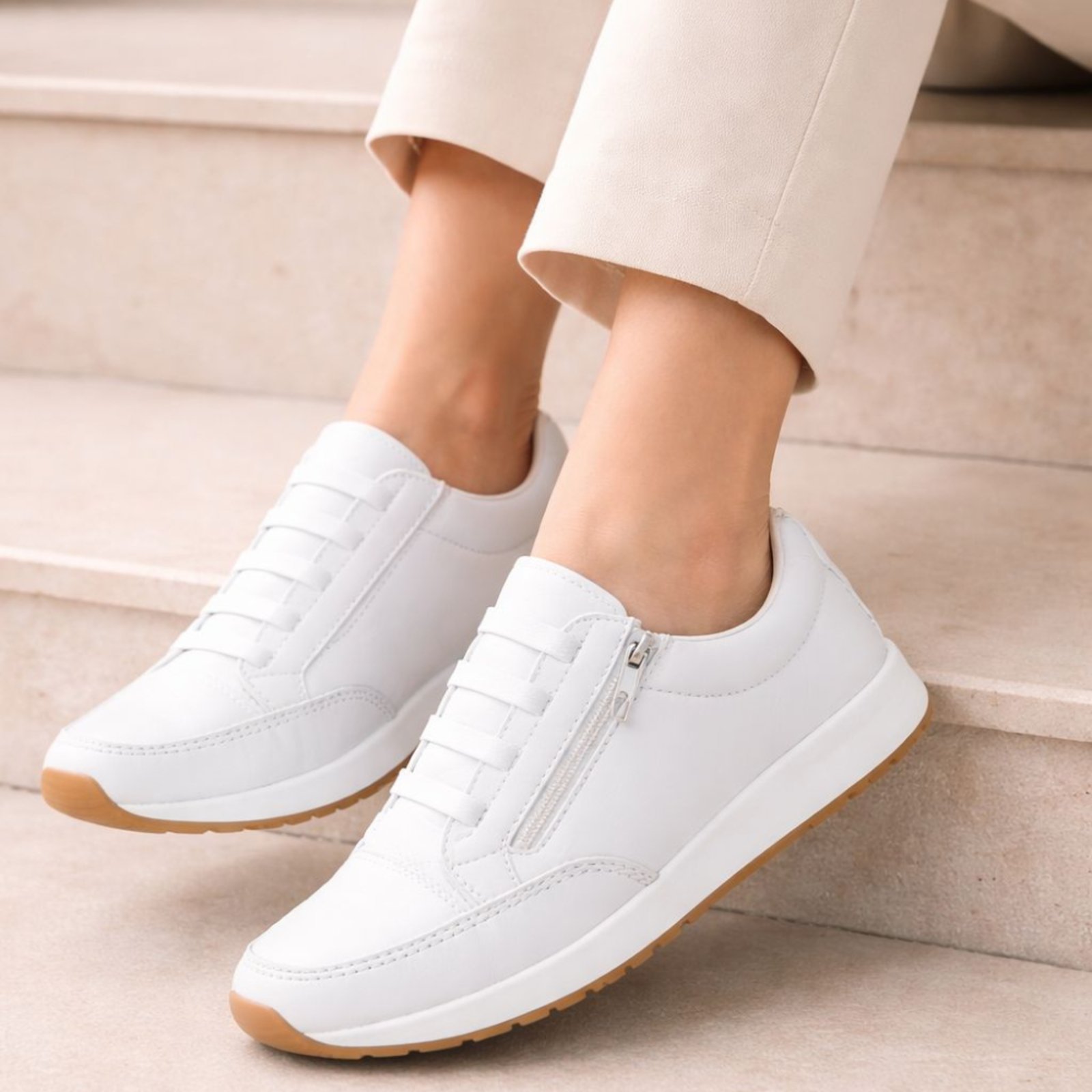 Tênis Feminino Casual Branco Confortável