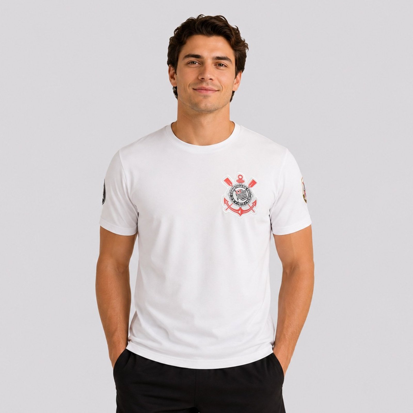 Camisa Corinthians Brasão Dry Patch Libertadores Branca