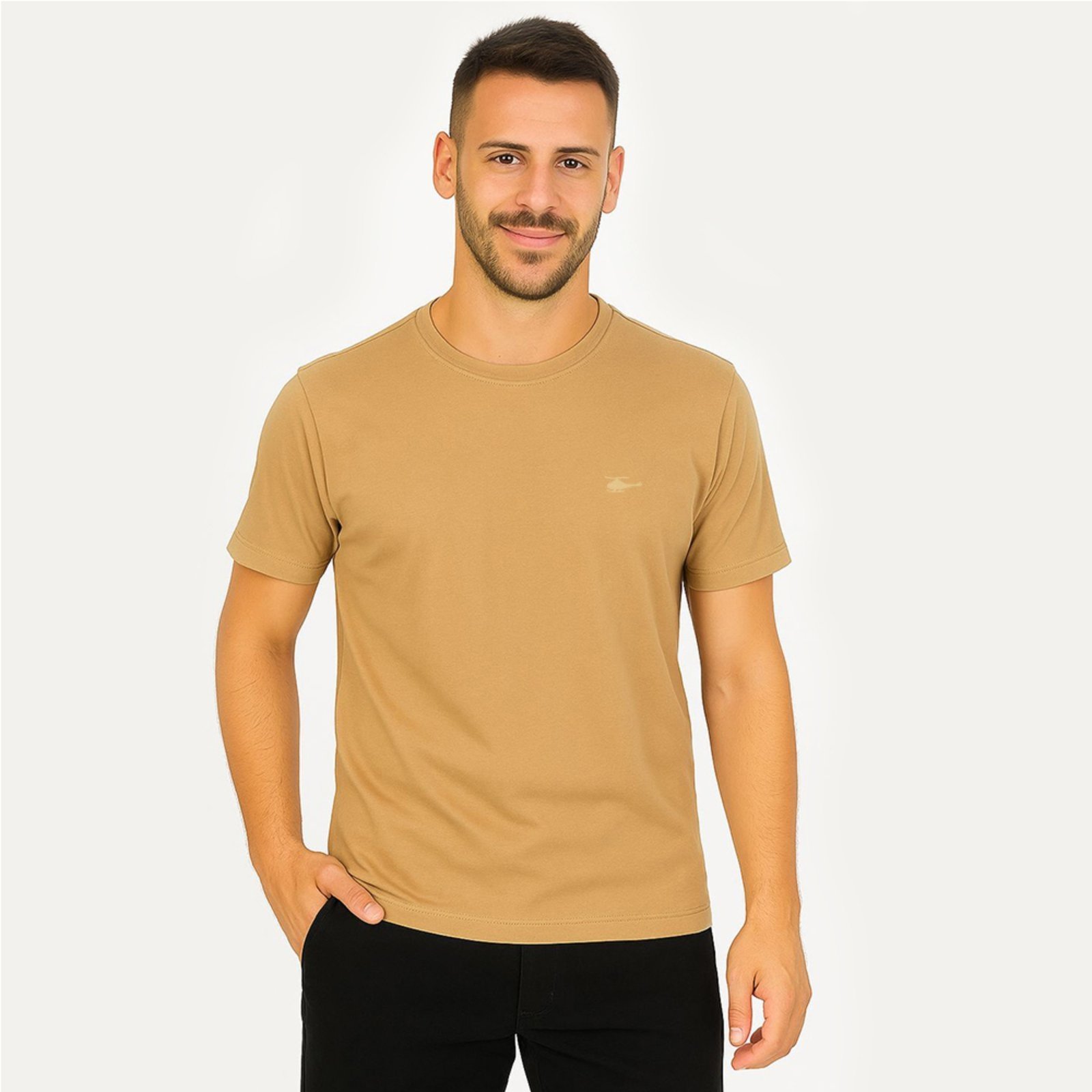 Camiseta Masculina Sallo Gola O Básica Premium Amber