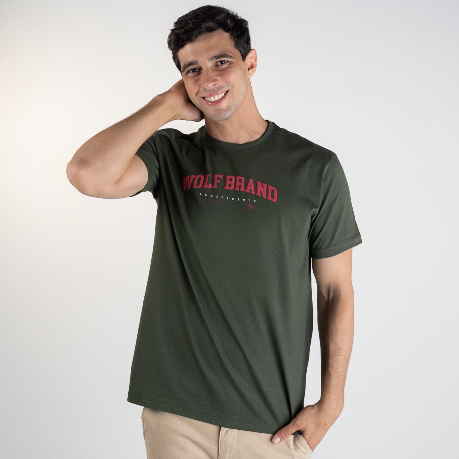 Camiseta Acostamento Brand Wolf Verde Militar