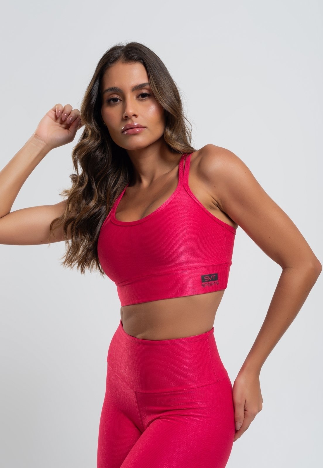 Top Suplex Wonder Gloss Decote Com Tiras Salvatore Fashion Rosa