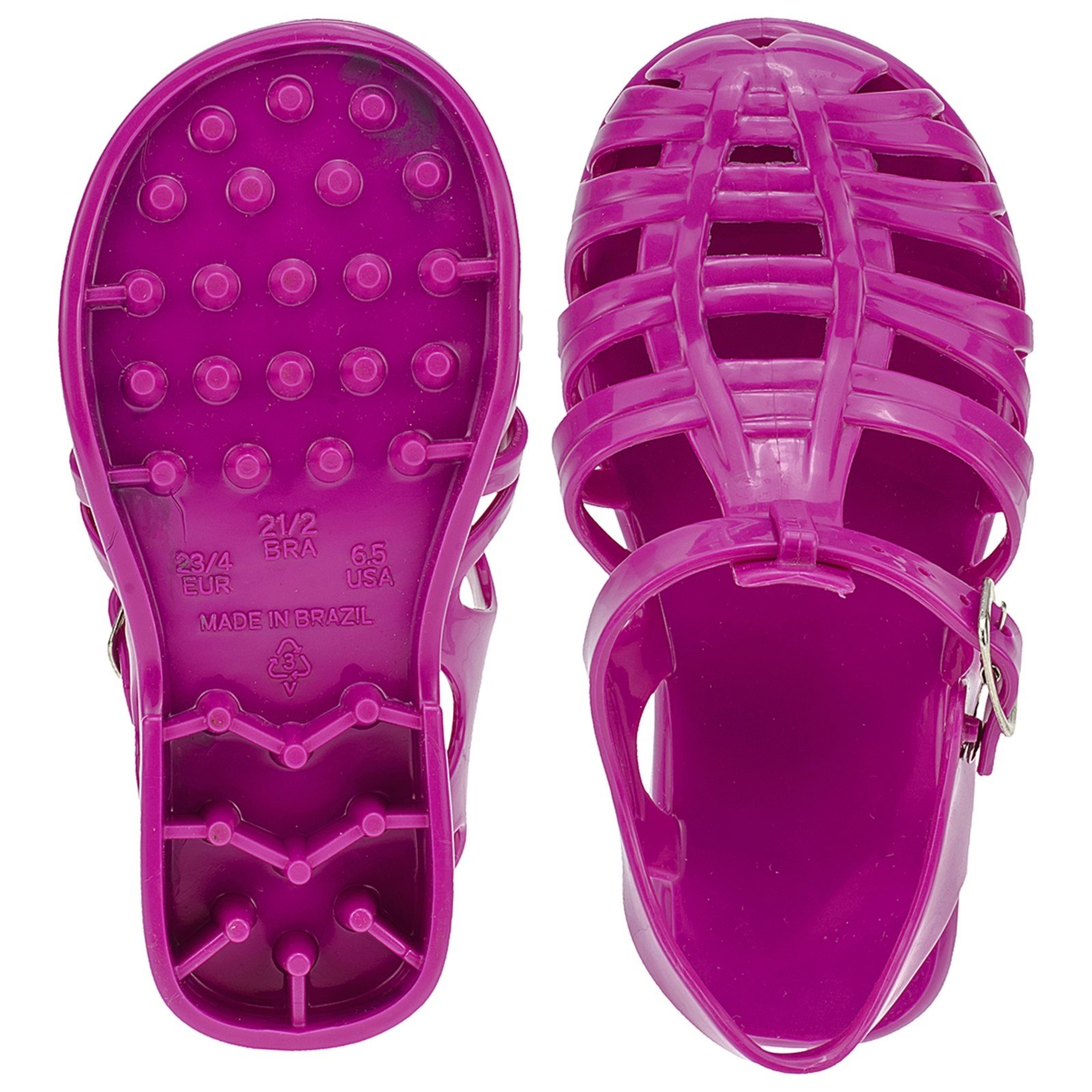 Vista 3 Infantil - Sandália Trançada Fivela Emborrachada Menina Angipé pink/rosa pink Angipé pink/rosa pink
