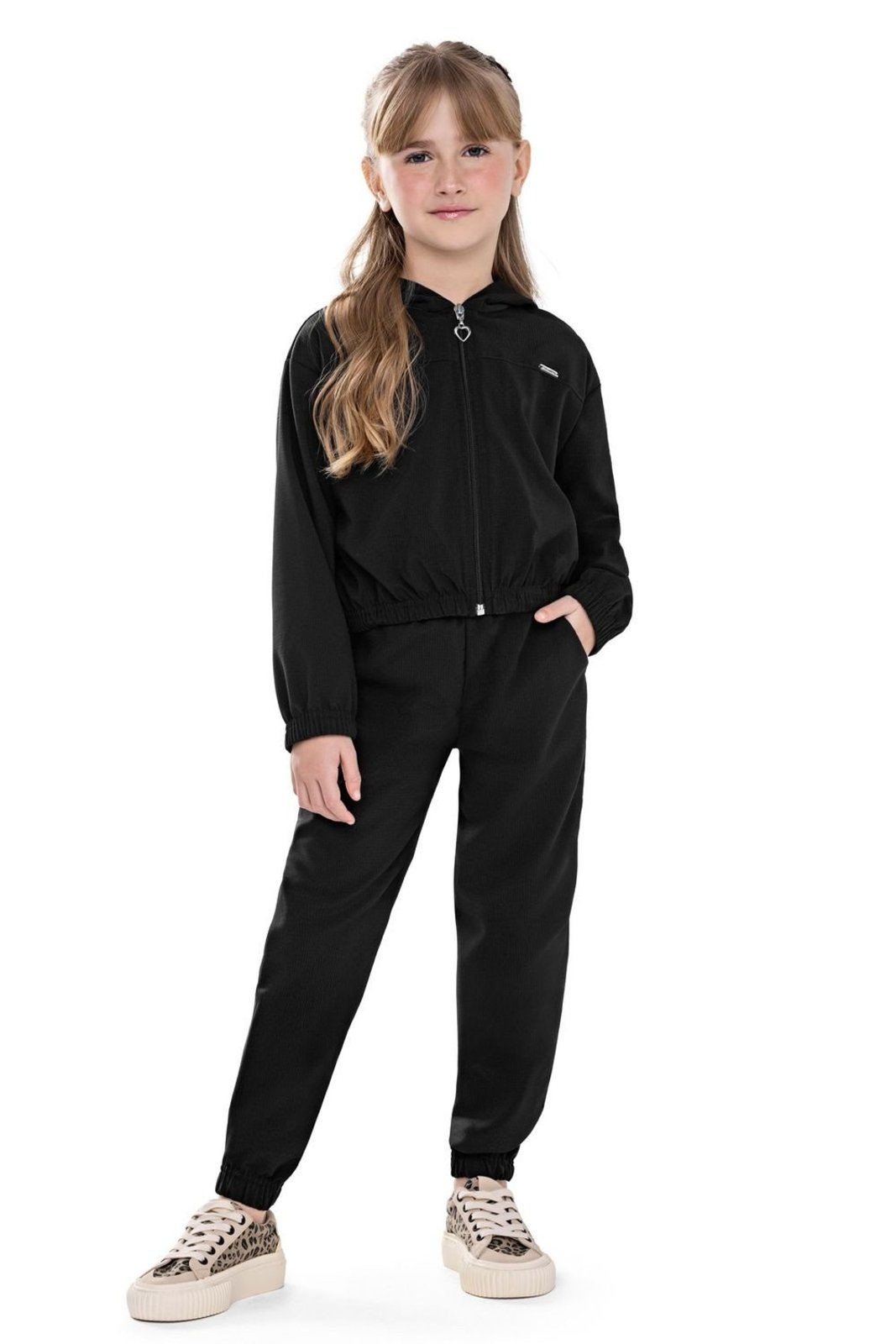 Infantil - Conjunto Menina Polistrech Colorittá Preto