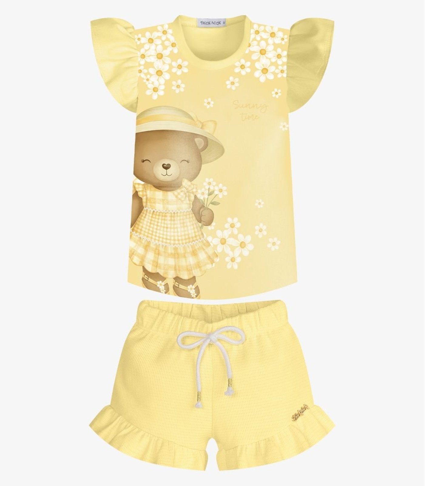 Infantil - Conjunto Feminino Blusa Com Shorts Trick Nick Amarelo
