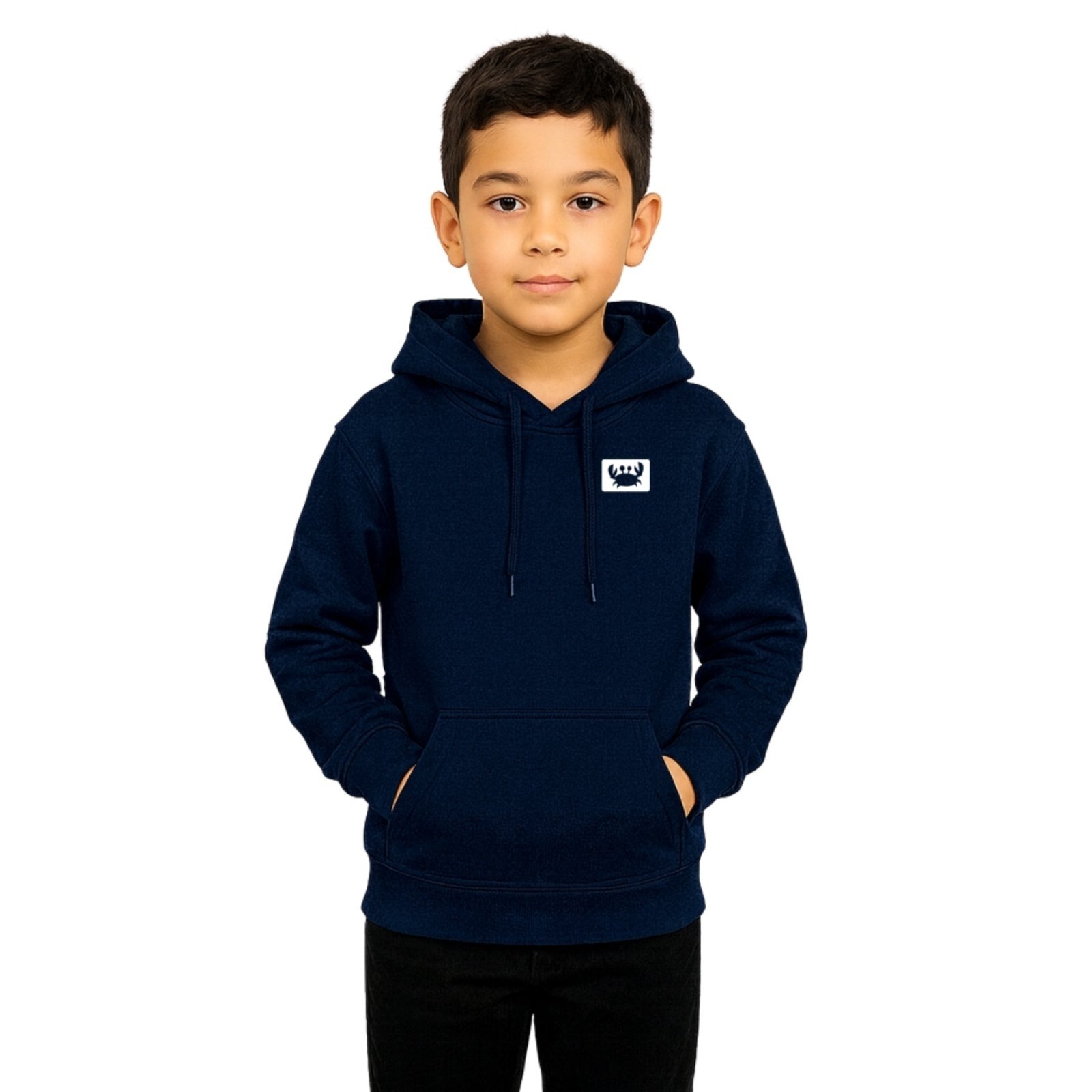 Infantil - Blusa de Moletom Liso Relaxado Canguru Casaco Com Capuz Macio Quente