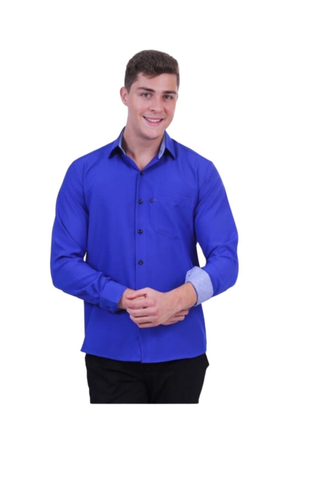 Camisa Manga Longa Lbl Classica Poliester Royal 1672