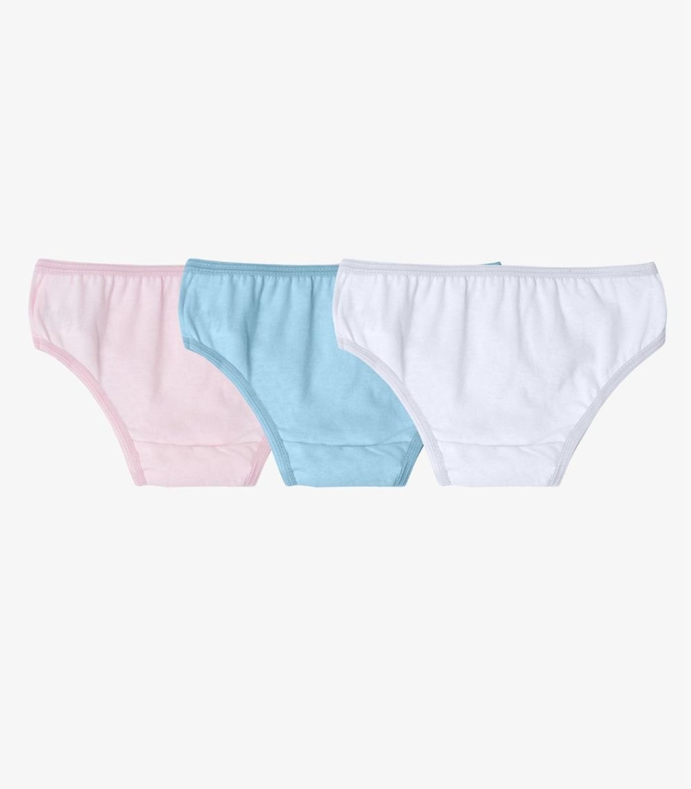 Vista 3 Kit 3 Calcinhas Lisas Em Algodão Select rosa Select rosa