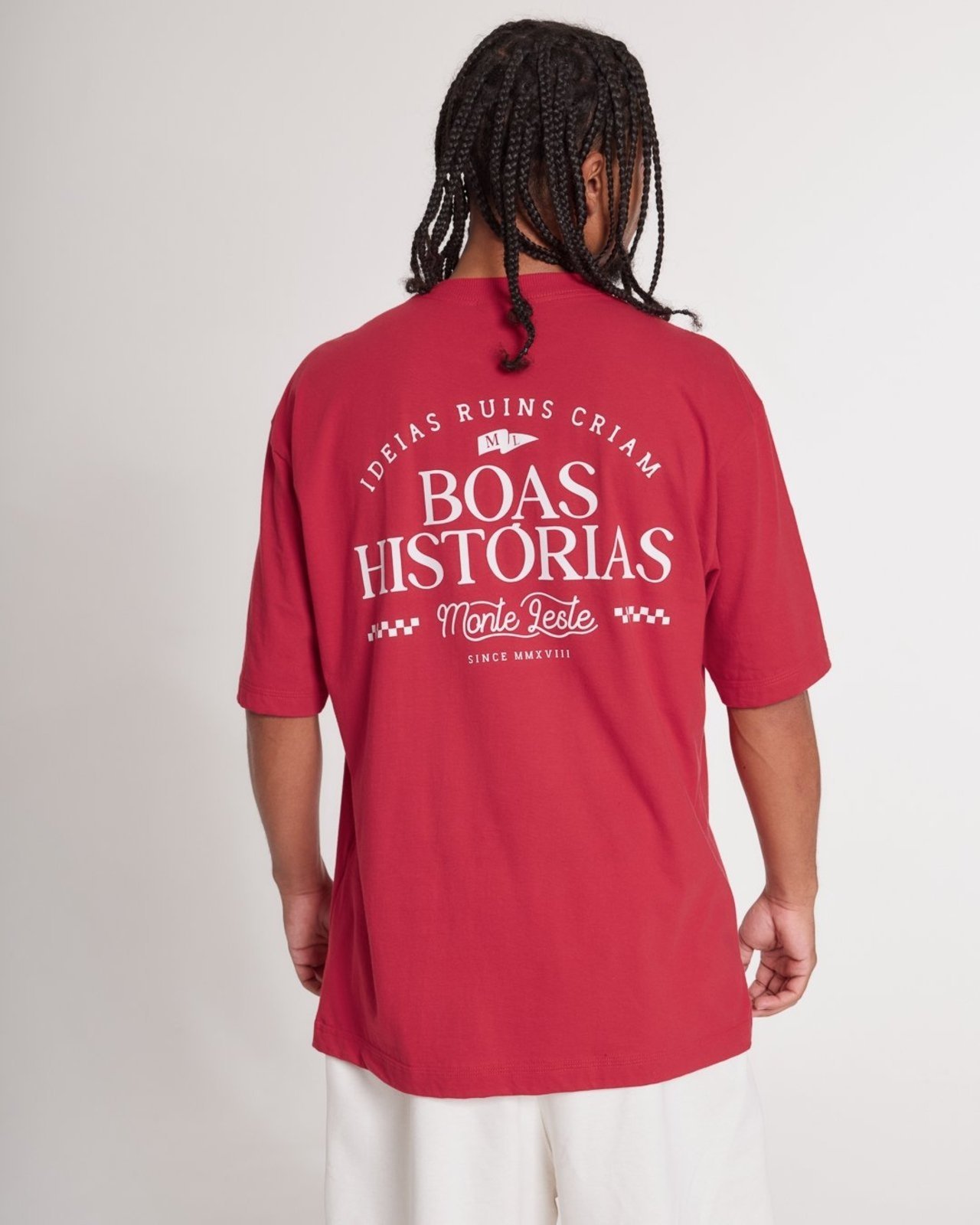 Camiseta Oversized Estampada Ideias - Vermelho