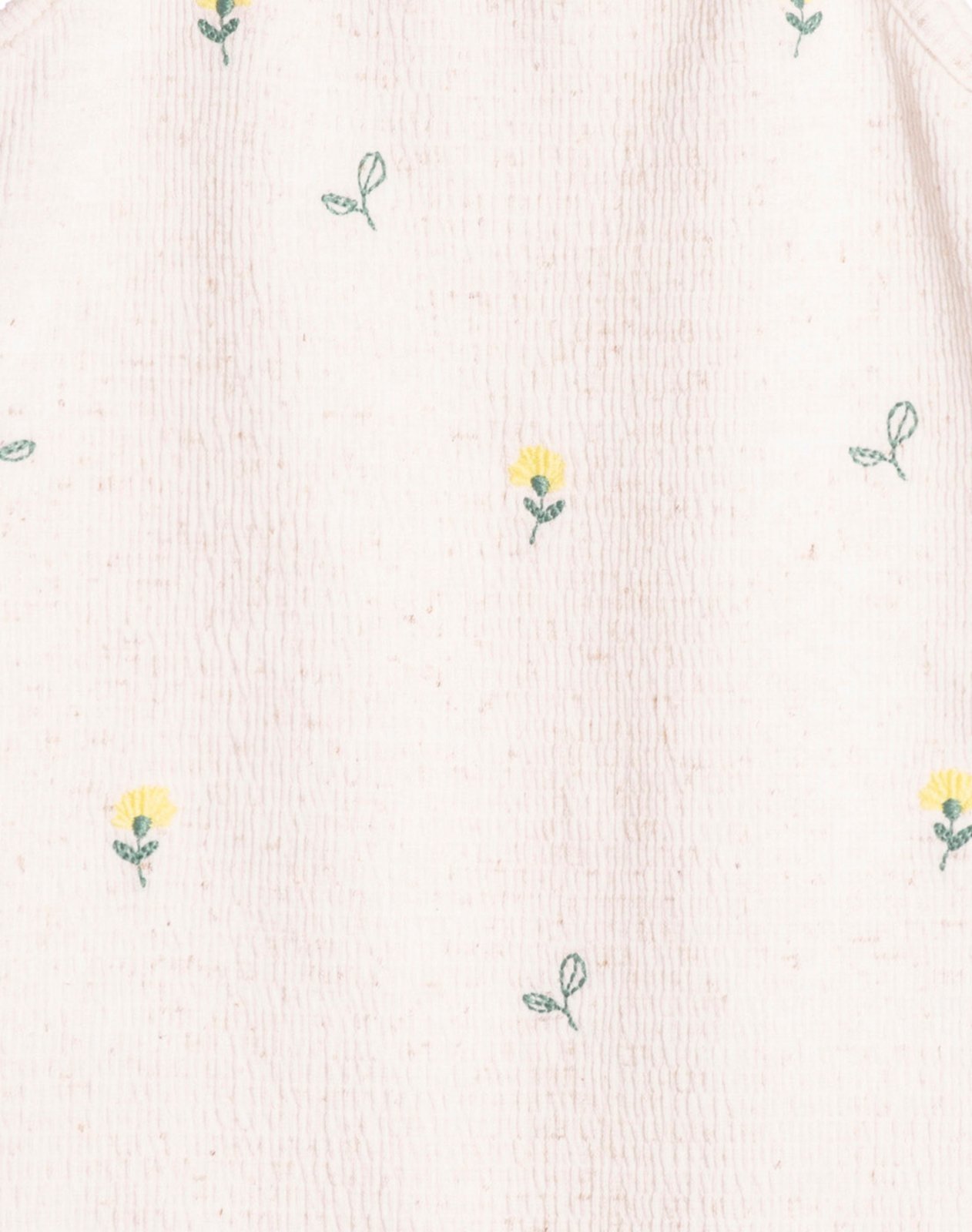 Vista 3 Infantil - Macacão sem manga linho com flores bordadas Nini & Bambini off-white Nini & Bambini off-white